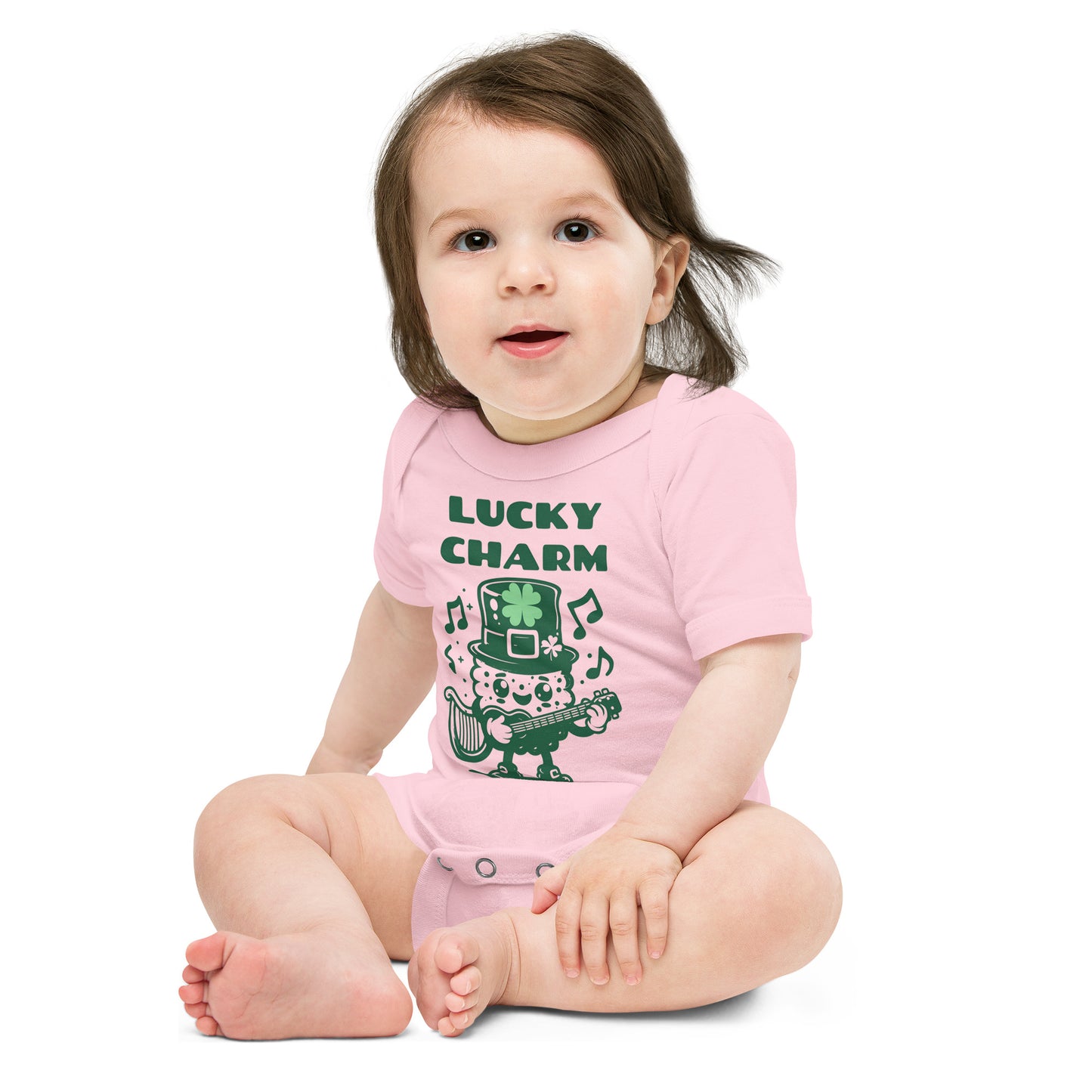 Lucky Charm St. Patrick's Day Baby short sleeve one piece