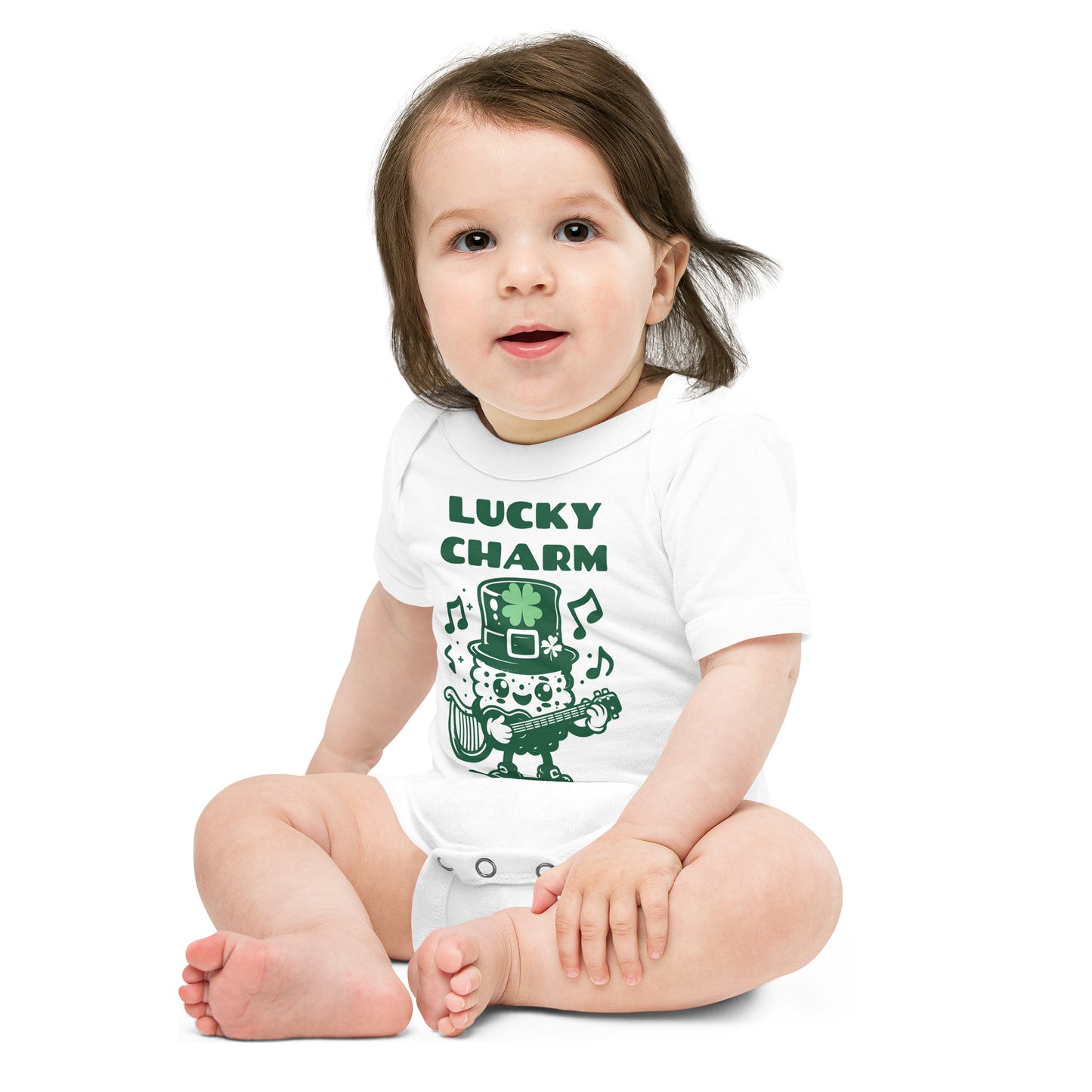 Lucky Charm St. Patrick's Day Baby short sleeve one piece