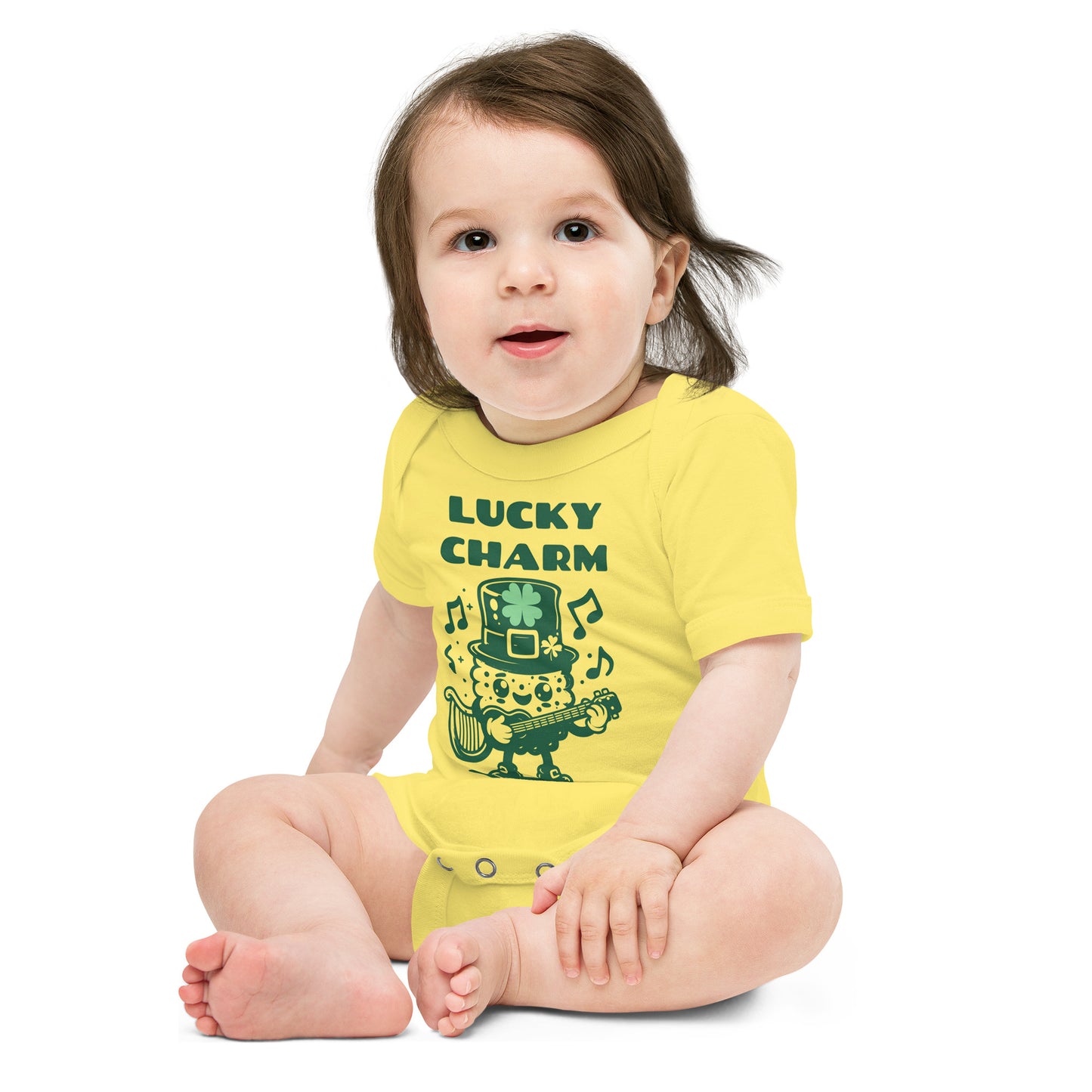 Lucky Charm St. Patrick's Day Baby short sleeve one piece