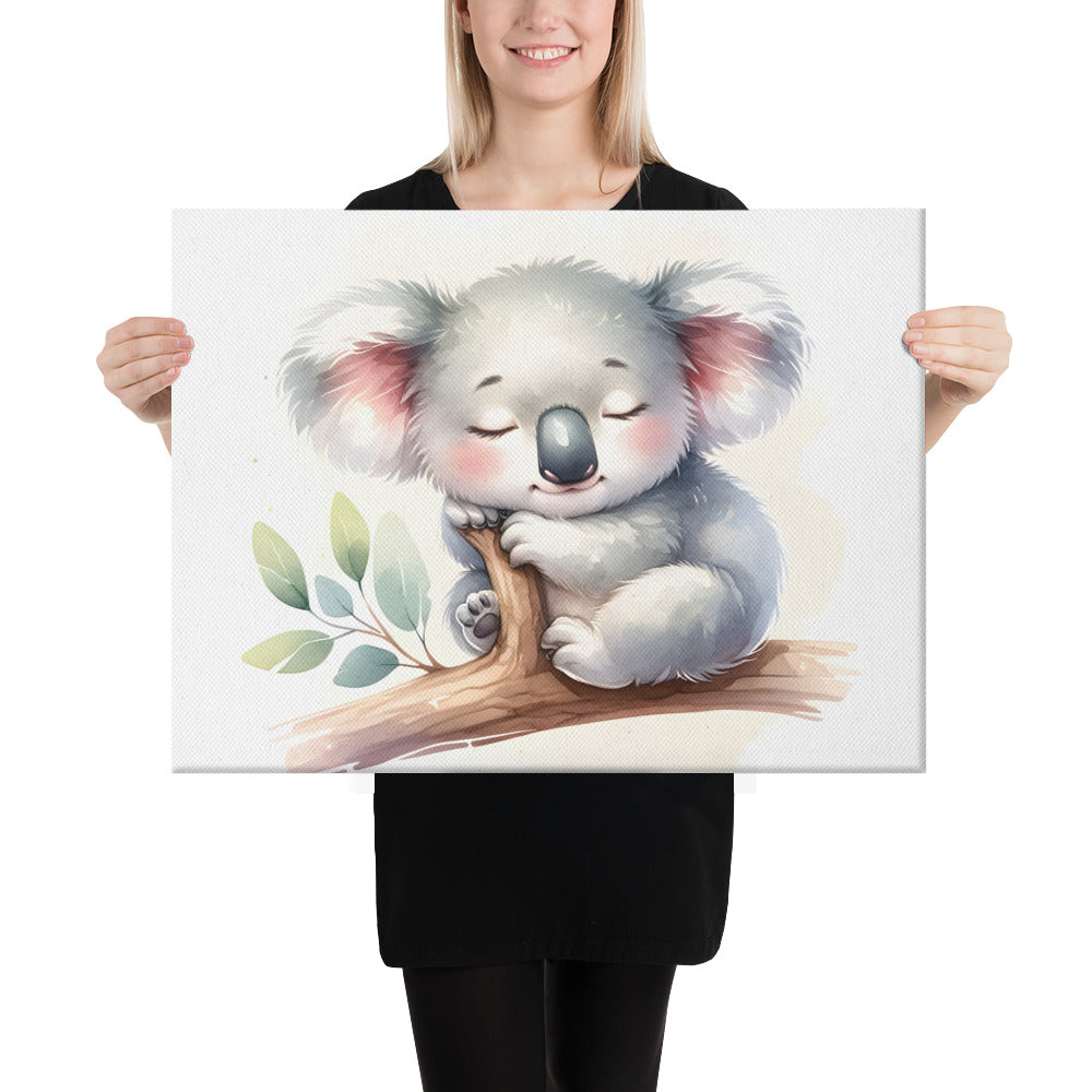 Baby Koala in Watercolors Canvas Print