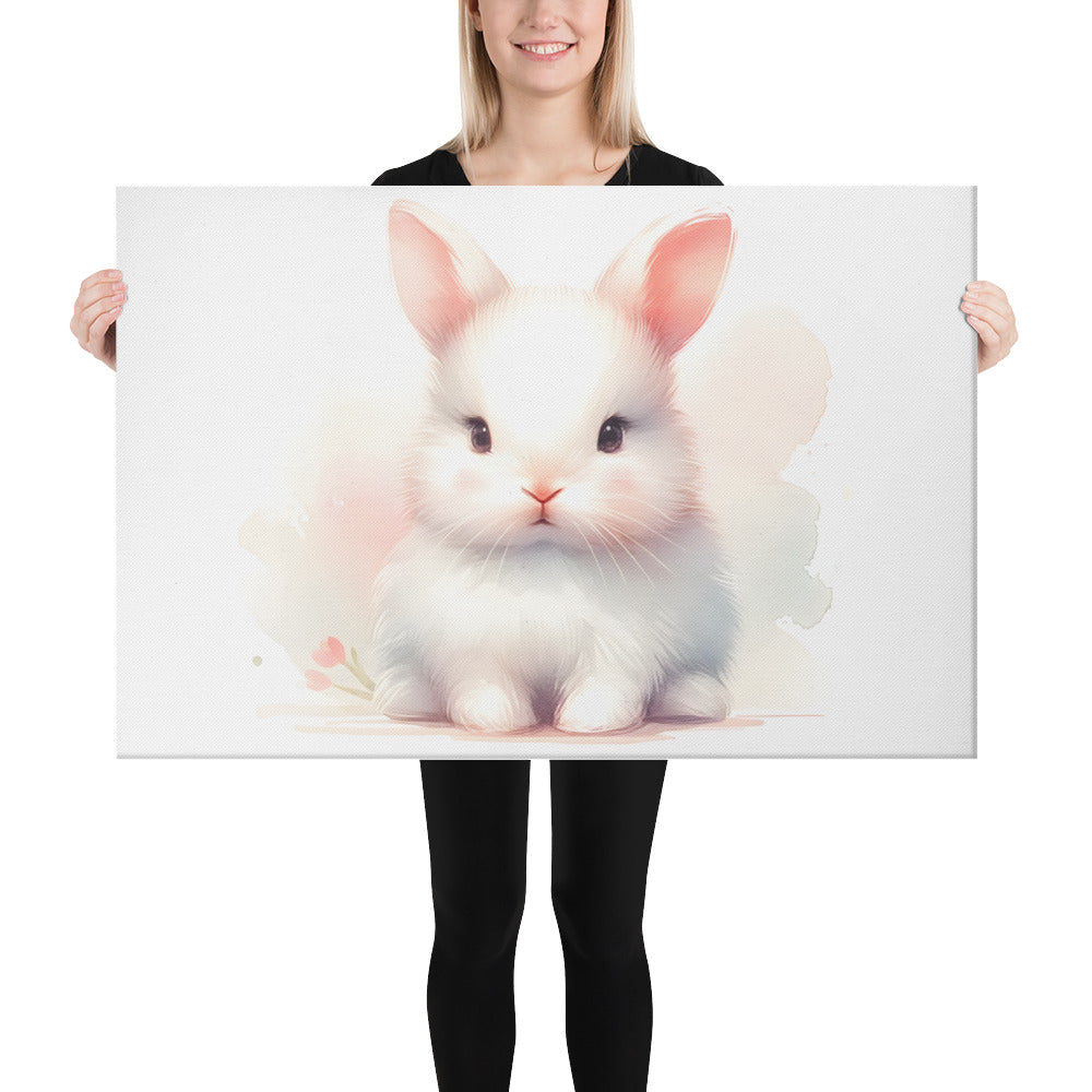 Baby Rabbit Bunny in Watercolors Canvas