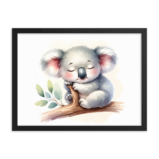 Baby Koala in Watercolors Framed Poster