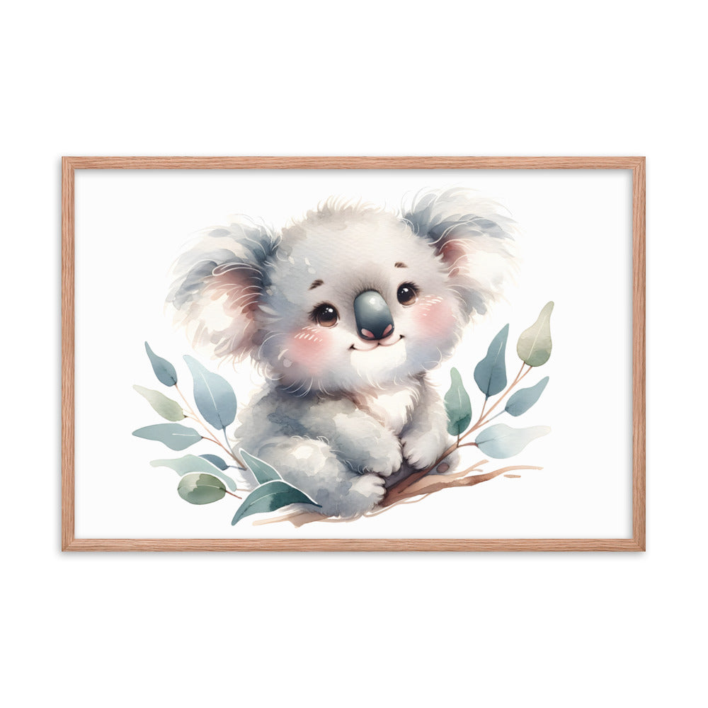 Baby Koala in Watercolors Framed Poster Var2