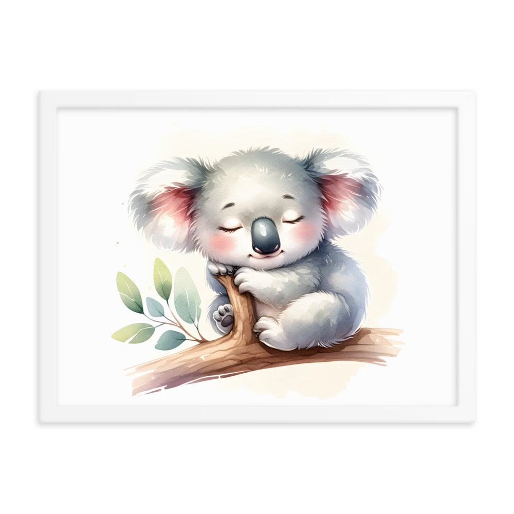 Baby Koala in Watercolors Framed Poster