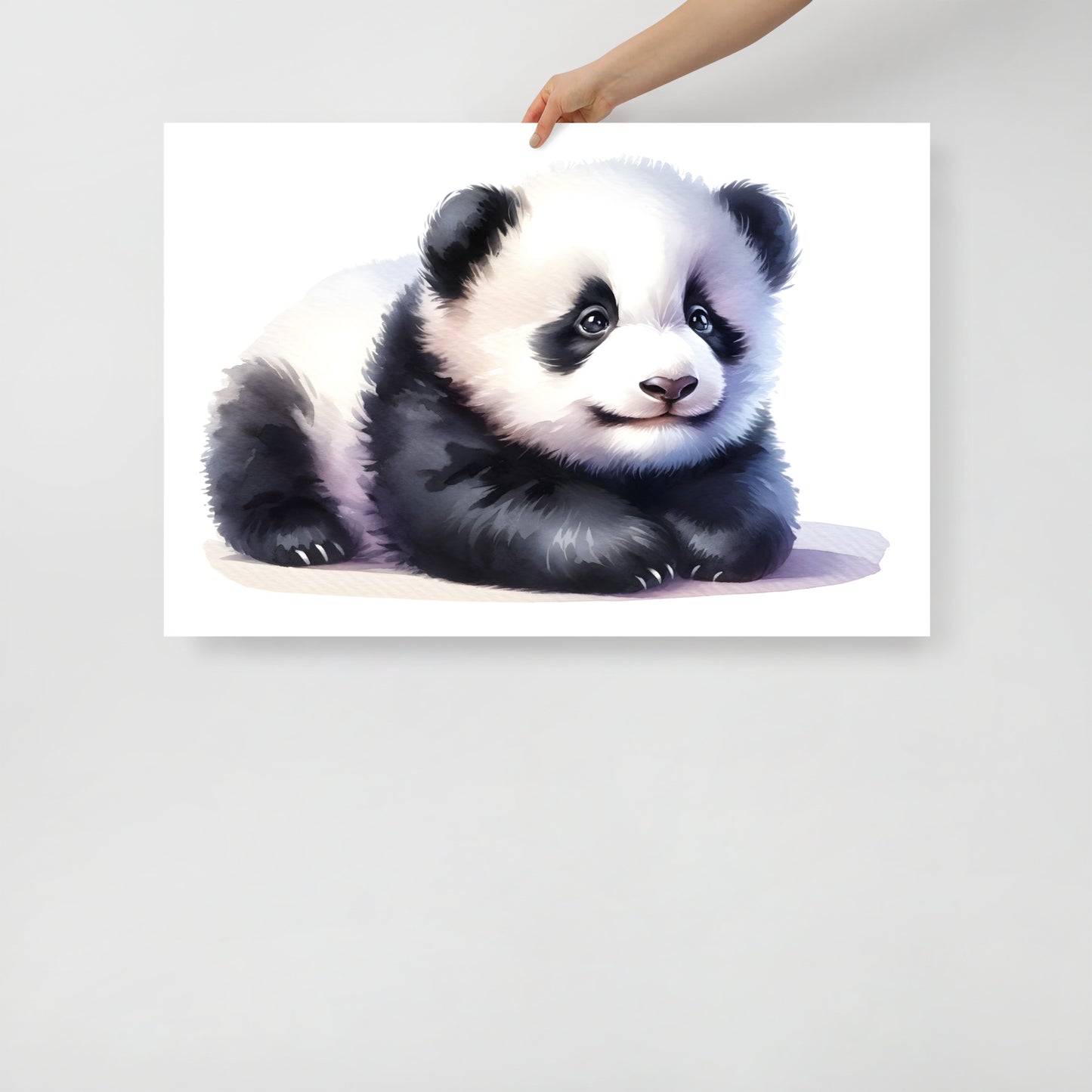 Baby Panda in Watercolors Poster Var2