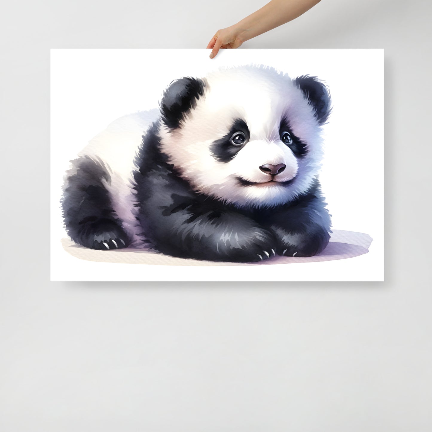 Baby Panda in Watercolors Poster Var2