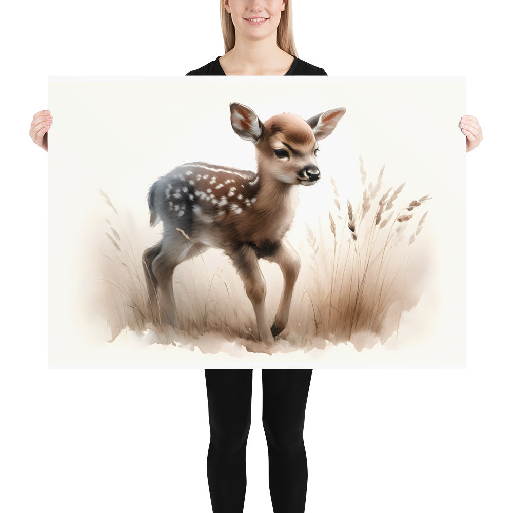 Baby Deer Fawn in Watercolors Print