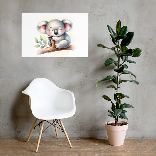 Baby Koala in Watercolors Poster