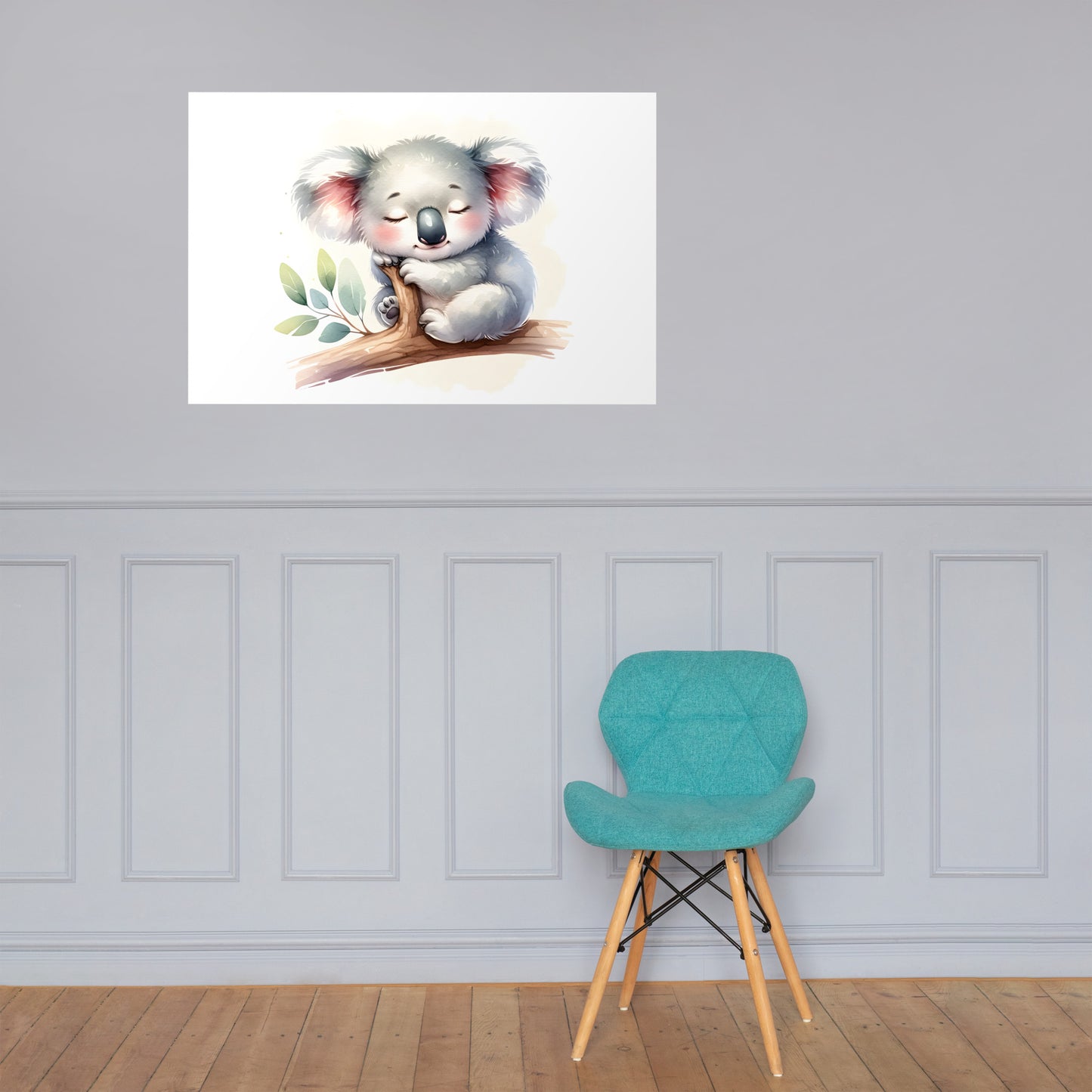 Baby Koala in Watercolors Poster