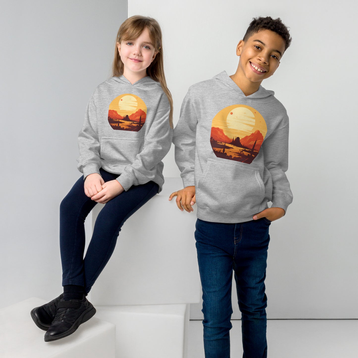 Desert Planet in a Far Away Galaxy Kids Fleece Hoodie Var4