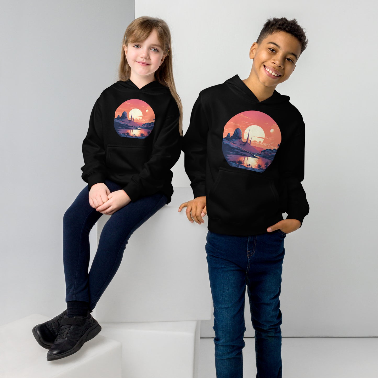 Desert Planet in a Far Away Galaxy Kids Fleece Hoodie Var2