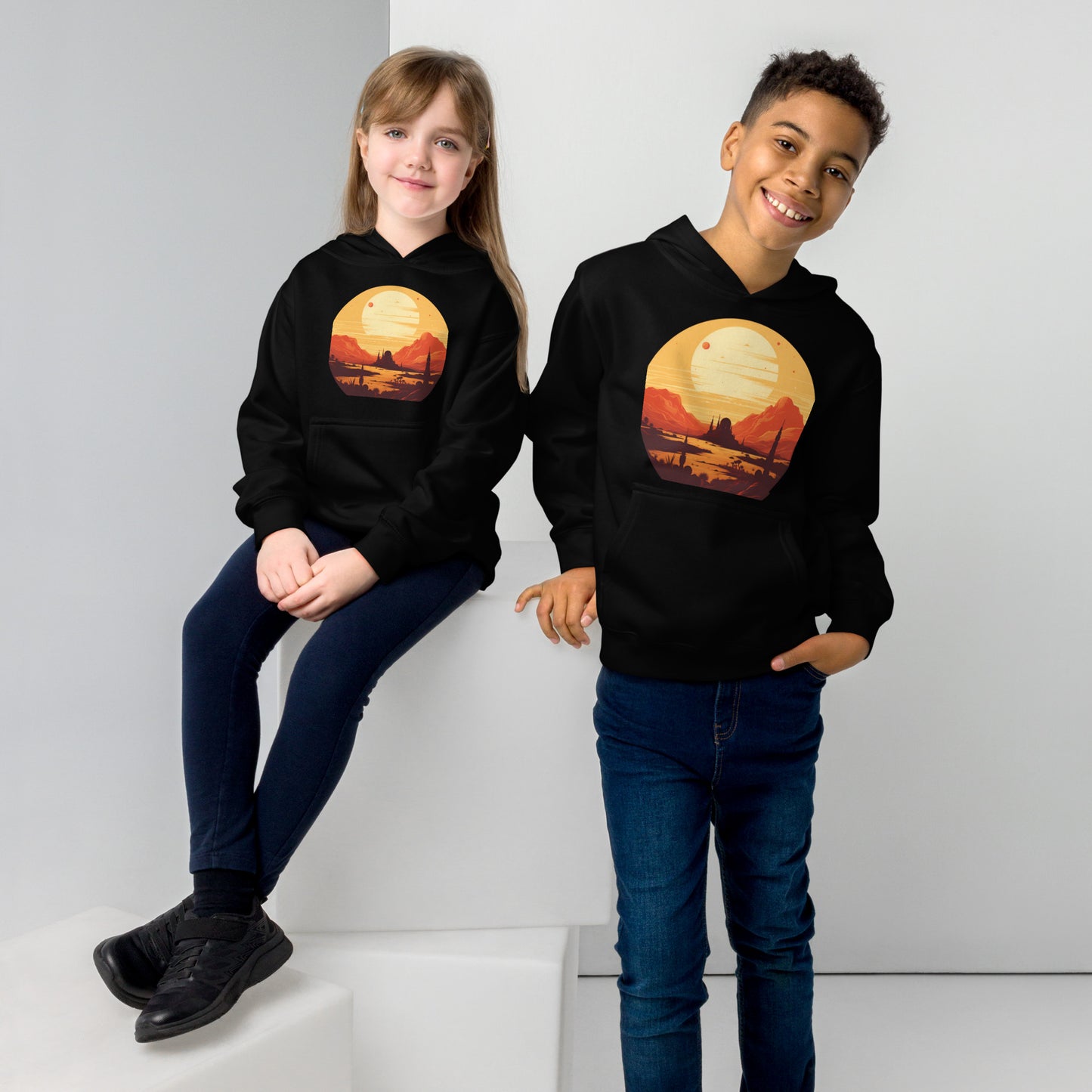 Desert Planet in a Far Away Galaxy Kids Fleece Hoodie Var4