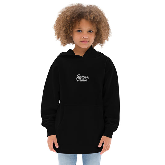 Burns Within Flaming Heart Embroidered Kids fleece hoodie