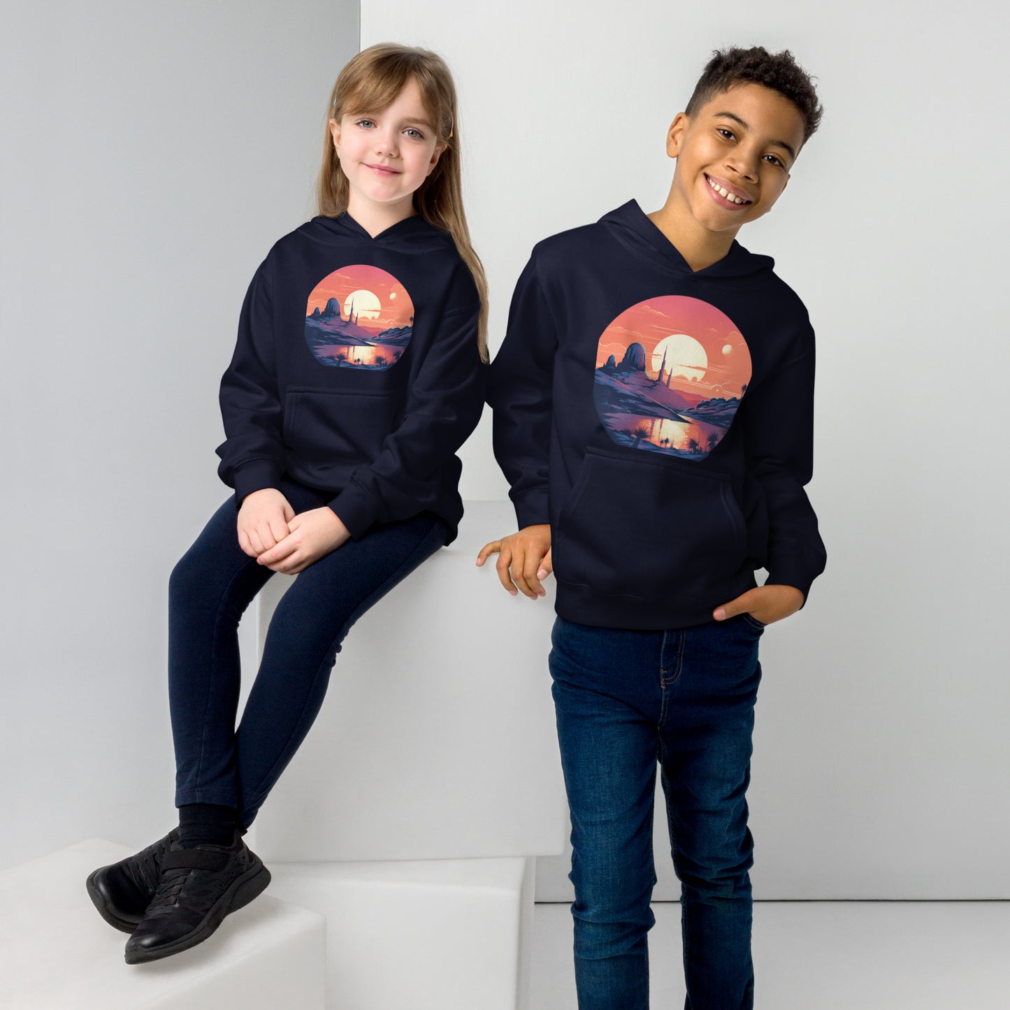 Desert Planet in a Far Away Galaxy Kids Fleece Hoodie Var2