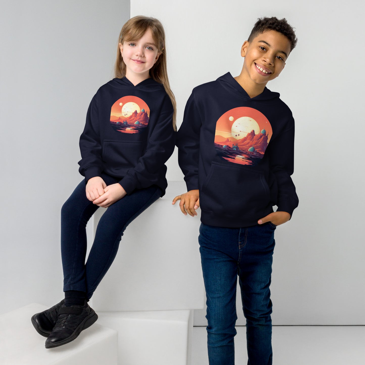 Desert Planet in a Far Away Galaxy Kids Fleece Hoodie Var3