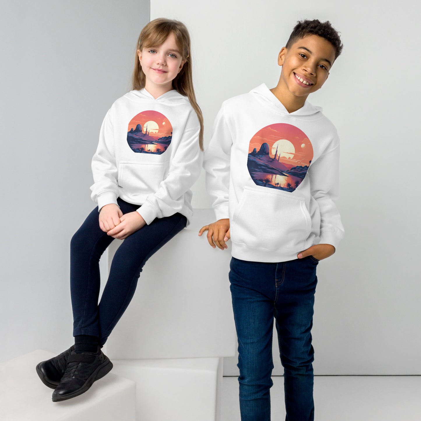 Desert Planet in a Far Away Galaxy Kids Fleece Hoodie Var2