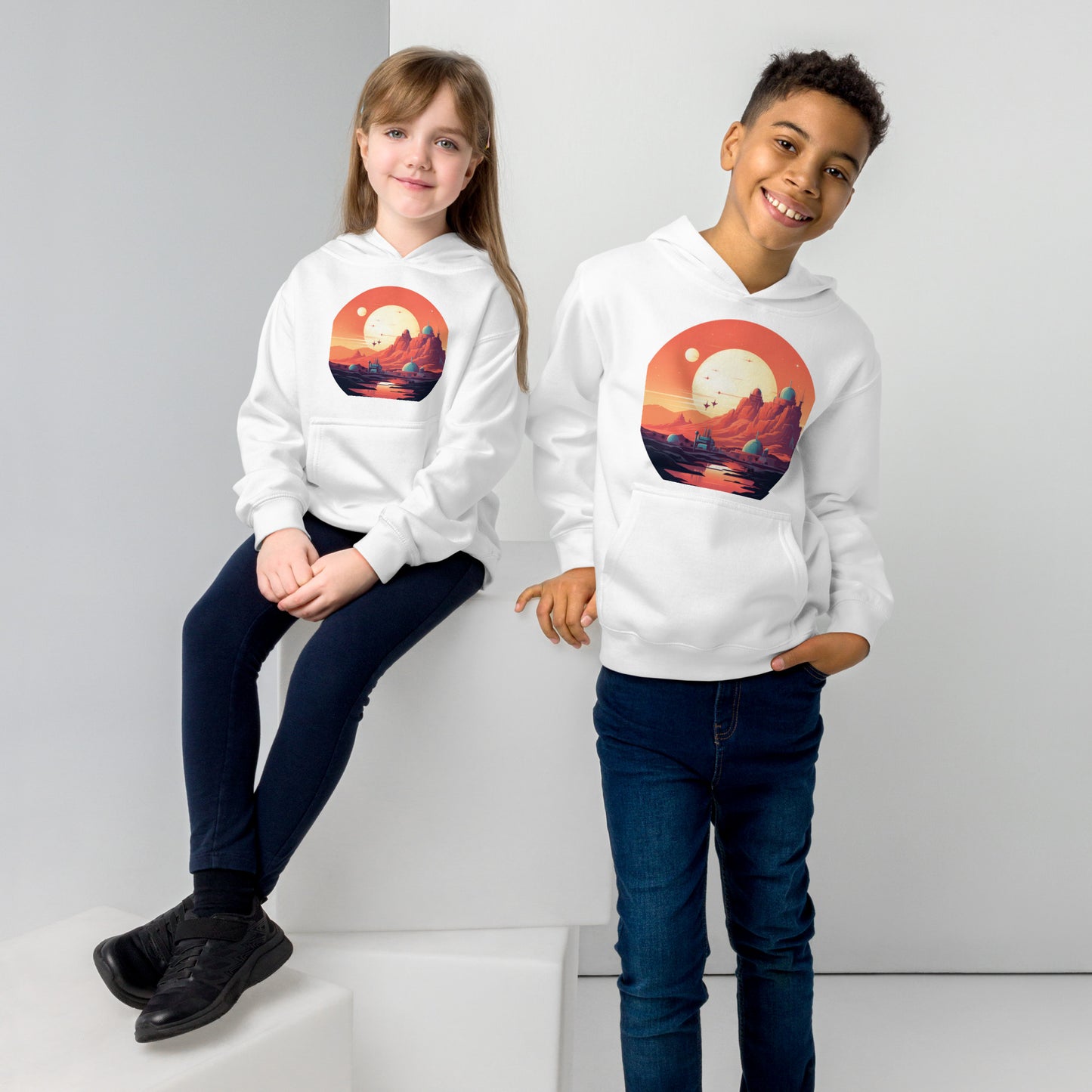 Desert Planet in a Far Away Galaxy Kids Fleece Hoodie Var3