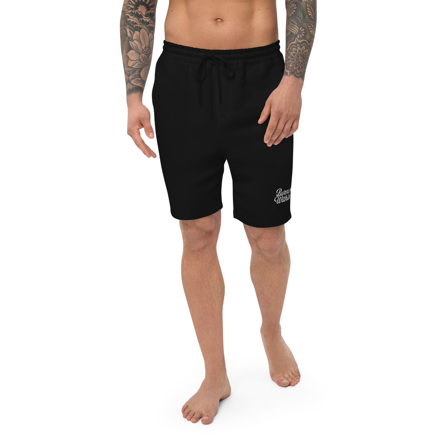 Burns Within Flaming Heart Men's fleece shorts