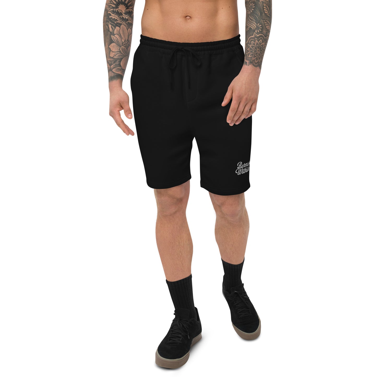 Burns Within Flaming Heart Men's fleece shorts