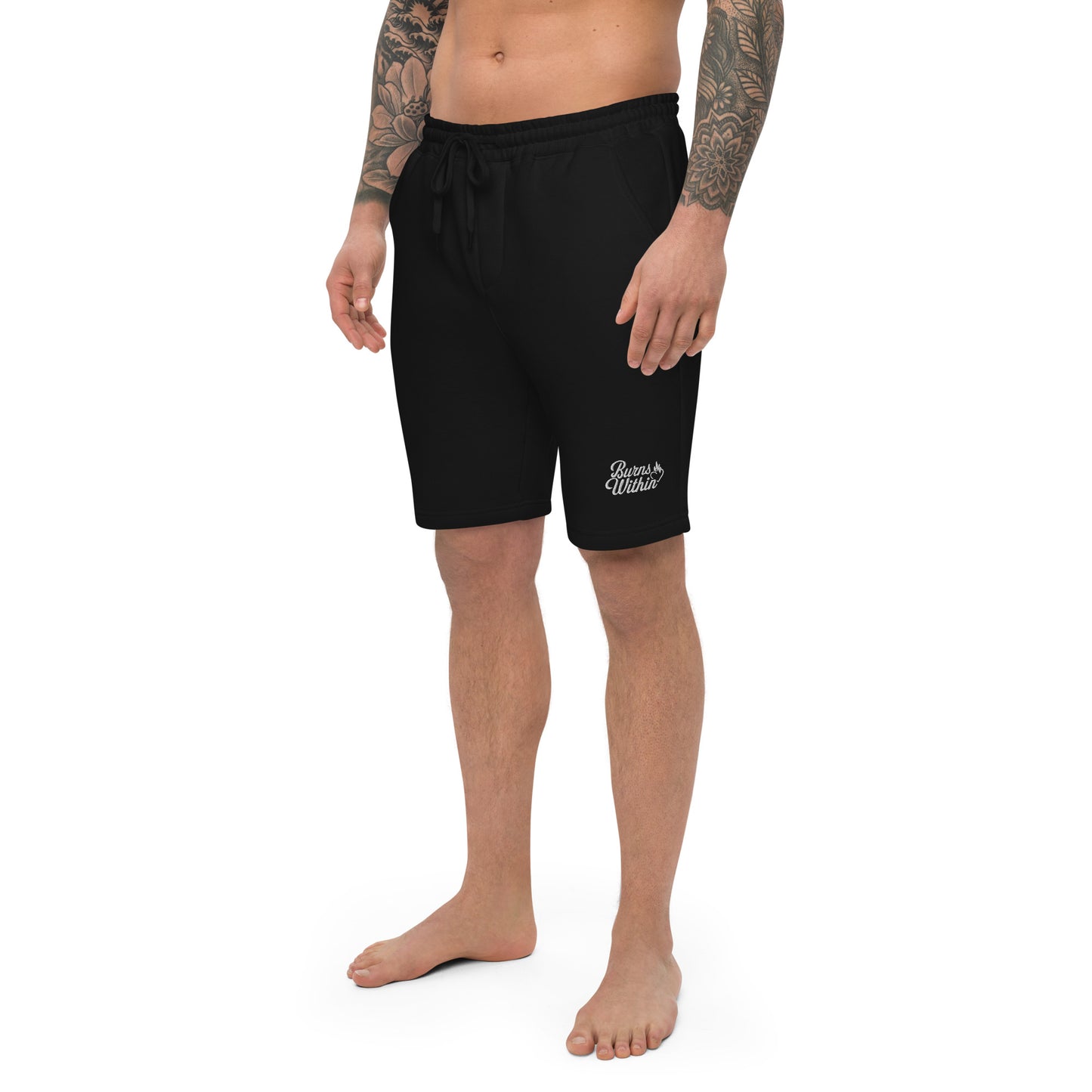 Burns Within Flaming Heart Men's fleece shorts