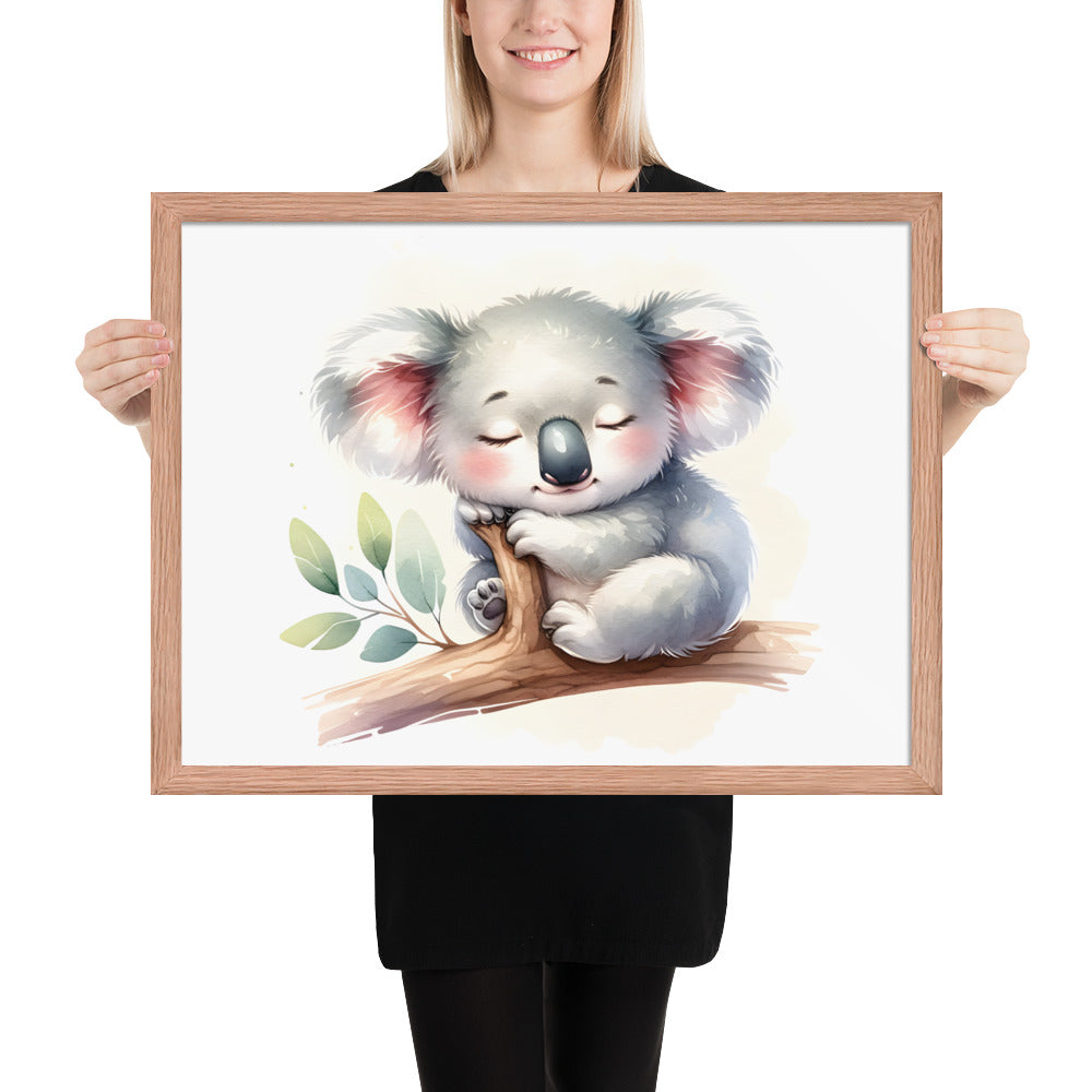 Baby Koala in Watercolors Framed Photo Paper Poster