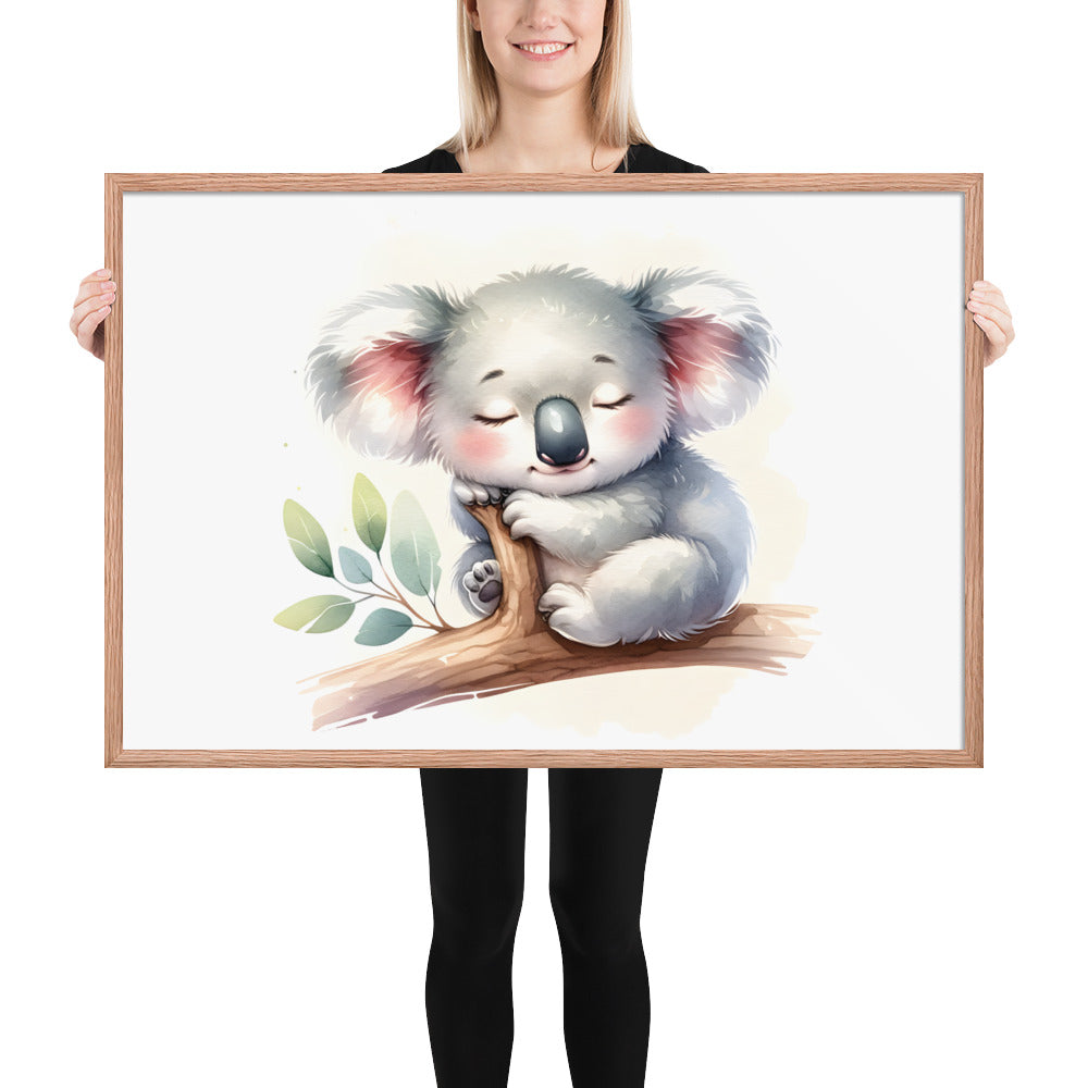 Baby Koala in Watercolors Framed Photo Paper Poster