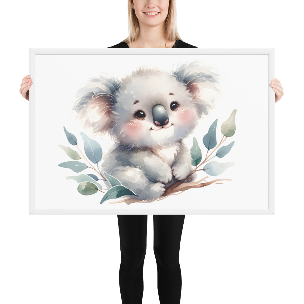 Baby Koala in Watercolors Framed Photo Paper Poster Var2