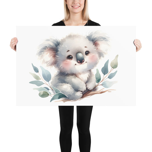 Baby Koala in Watercolors Photo Paper Poster