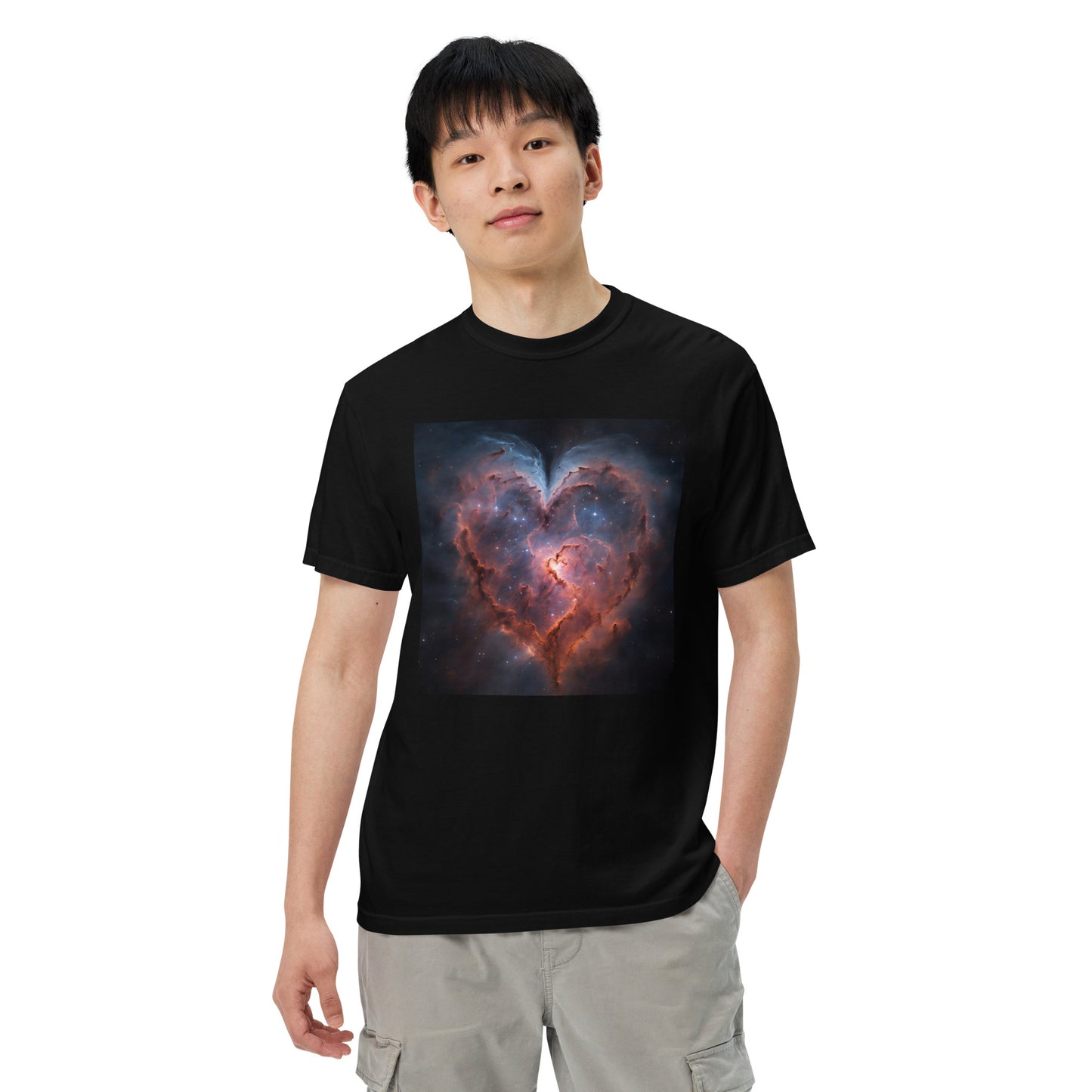 Heart Nebula Valentine's Day Unisex garment-dyed heavyweight t-shirt