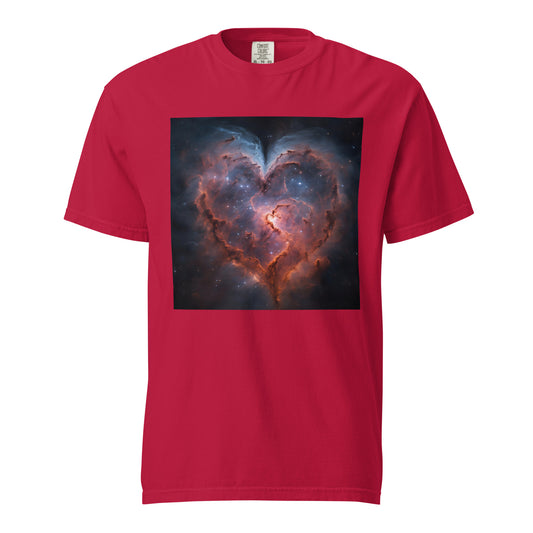 Heart Nebula Valentine's Day Unisex garment-dyed heavyweight t-shirt