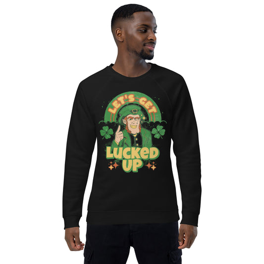 Let's Get Lucked Up St. Patrick's Day Unisex organic raglan sweatshirt