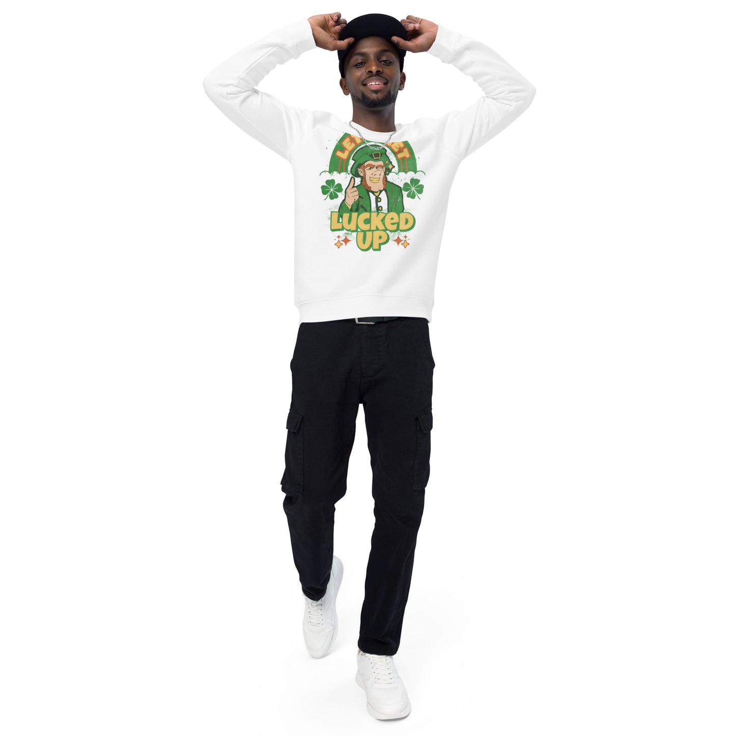 Let's Get Lucked Up St. Patrick's Day Unisex organic raglan sweatshirt