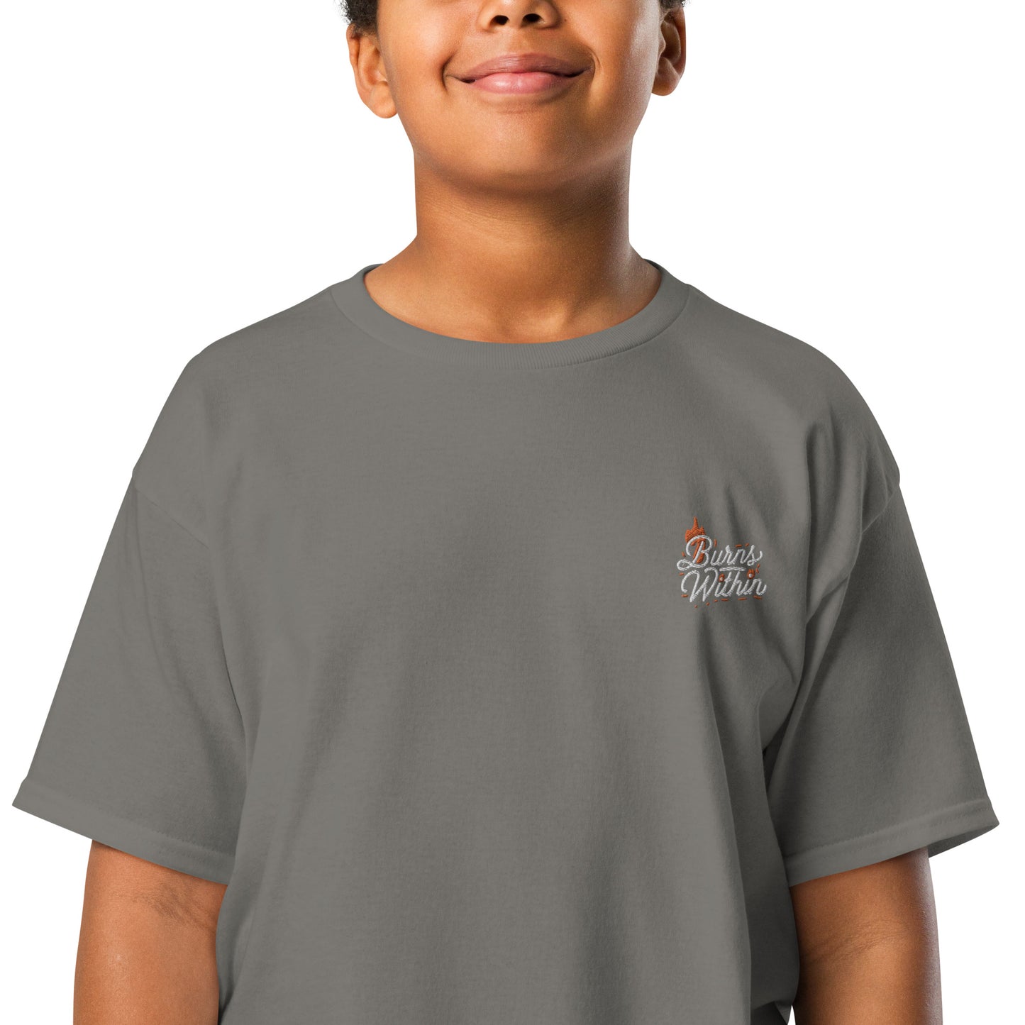 Burns Within Flaming B Embroidered Youth classic tee