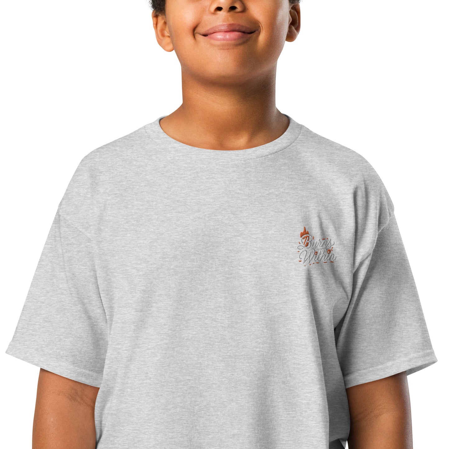 Burns Within Flaming B Embroidered Youth classic tee